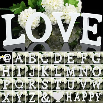 1/4BUC Alb din Lemn Scrisoare de Alfabetul englez DIY Personalizate Numele de Artă de Design Craft Picioare Gratuit Inima de Nunta Decor Acasă