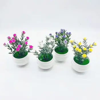 1 buc Mini Verde Artificial Bonsai Gypsophila Flori, Plante Verzi, Ghivece, Ornamente Flori False de Fundal de Decor