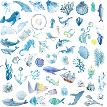 10/50PCS Protecția Mediului Marin Autocolante Ocean Decorative Papetărie Mini-Autocolante Set Scrapbooking DIY Jurnal Album