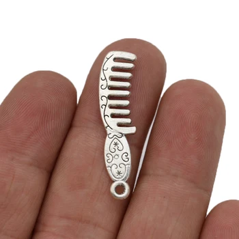 10buc Argint Tibetan Placat cu DIY Pieptene Farmece Pandantive pentru Brățară Bijuterii Accesorii Handmade, de Artizanat 35x8