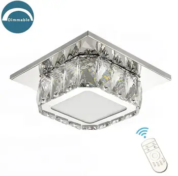 12W Cristal Plafon lumina,Estompat LED Lampă de Tavan cu Telecomanda pentru Bucatarie Hol casa Scării(7.9 Inch/3000-6500K)