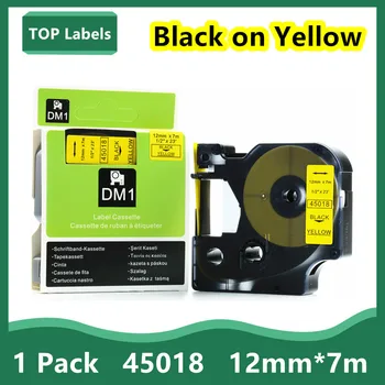 1PK D1 12mm Etichete 45013 Negru pe Galben Pentru DYMO LabelManager 160 100 150 200 210P 280 300 350D 400 450D Printer Label Maker