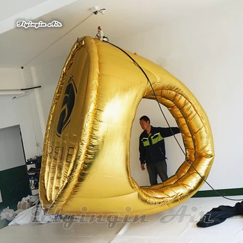 2,5 m de Mare Agățat de Publicitate Golden Gonflabile Replica Inel Balon Pentru Club Și Partidul Decor