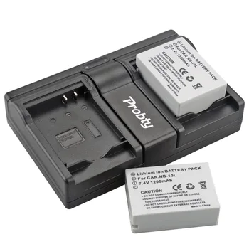 2 buc NB-10L NB 10L NB10L Baterie + Dual USB Incarcator pentru Canon PowerShot G15 G16 G1X G3X SX40 SX40HS SX50 SX60 HS Camera 1200mAh