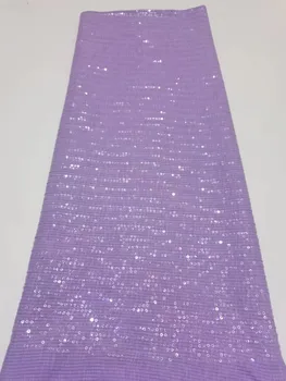 2022 African violet de Înaltă Calitate 5 Metri CozyTulle Tesatura Nigerian Paiete Dantelă Nobil Și Elegant de Mătase Pentru Femei Rochie Material