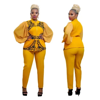 2022 Dashiki Tradiționale Africane Îmbrăcăminte Set De Două Piese Femeile Africaine Bodycon Imprimare Topuri Și Pantaloni Seturi De Haine Africane