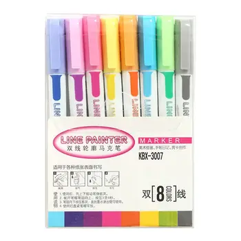 2022 Noi 8Pcs Colorate, Marker Stilou Desen Linie Dublă Outline Pen Stilou Marker Scrapbooking Pen