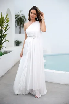 2022 Nou Sexy pe un umar Rochie de Mireasa din Dantela elegante lungi rochie de petrecere de Petrecere Nunta Vestidos