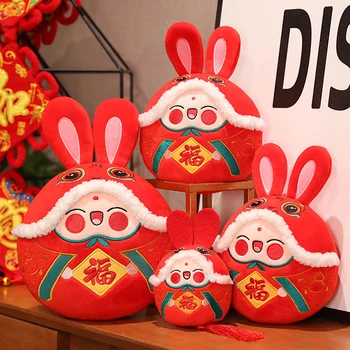 2023 Zodiac Chinezesc Iepuras Umplute Papusa Cu Balonul Rotund De Iepure De Anul Nou Tang Costum Iepuras Decor Acasă Umplute Jucărie Creativă Ornament Cadou