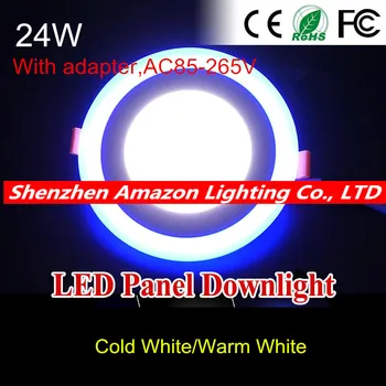 24W Acril Panou LED corp de Iluminat Rotund Panoul de lumina Cald Alb Rece Albastru Tavan Încastrat Lumini Lampa Iluminat Interior