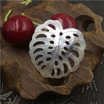 30pcs sculptate manual rafinat fluture alb shell gol frunze cercei pandantiv material accesorii