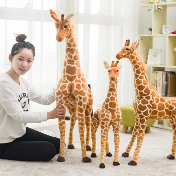 35-60cm Viața Reală Girafa Jucării de Pluș de Înaltă Calitate de Animale de Pluș Păpuși Moi Copii Copil Ziua de nastere Cadou de Crăciun Cameră Decor