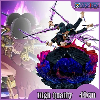 40cm-o bucată bucată Lolo Noa Zorro personaj animat Enmawano Țară trei-cap cu șase brațe Pvc statuie model de colectie jucarie cadou