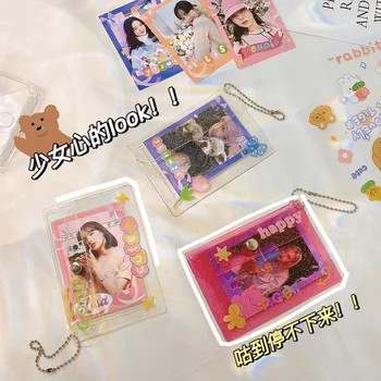 5 BUC ID-ul de Credit, Cărți de vizită Titularul Clar Portofel Pașaport Capac Card de Plastic Sac de Kpop Star Photocards Femei Posete
