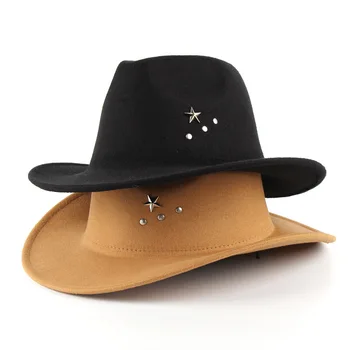 6pcs Moda Jazz Pălărie de Cowboy pălării Fedora Barbati femei Clasic Cald Margine Largă Trilby Epocă Doamnă la Modă, Pălării Panama capac capace