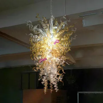 Acasă contemporan Lămpi LED Candelabru Interior Lumini Sursa Stil Italian Mână cu sufletul la gură Candelabre din Sticlă de Murano 24 de 40 de Centimetri