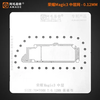 Amaoe Magic3 Onoare BGA Reballing Stencil Huawei 0,12 mm, nivel de Mijloc de Lipit Staniu Plantare Net Plasă de Oțel Șablon
