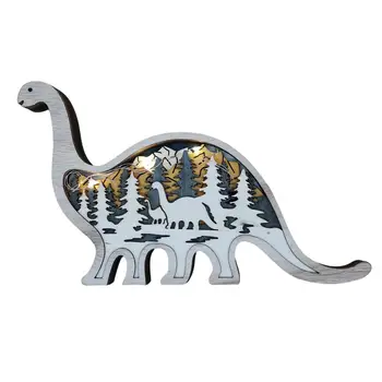Animalele Din Lemn, Figurine Scobite Dinozauri Veioza Noptiera Desktop Ornament