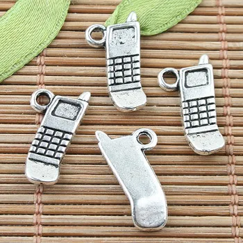Argint Tibetan culoare telefon mobil design farmece 40pcs EF0084
