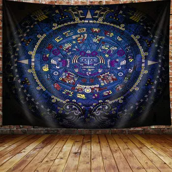 Arta Retro Calendarul Maya Boem Psihedelice Mandala Masă Acasă Decorare De Arta
