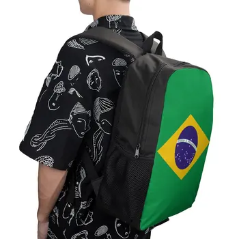 Brazilia Flag Firma Confortabile Domeniul Pack17 Inch Umăr Rucsac Vintage De Vară, Tabere De Creație