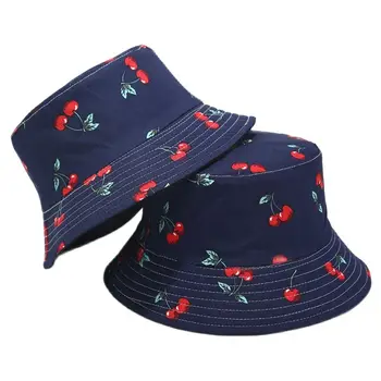 Bumbac Cherry Imprimare Găleată Pălărie Pescar Pălăria în aer liber, de Călătorie Pălărie de Soare Capac Pălării pentru Bărbați și Femei 519