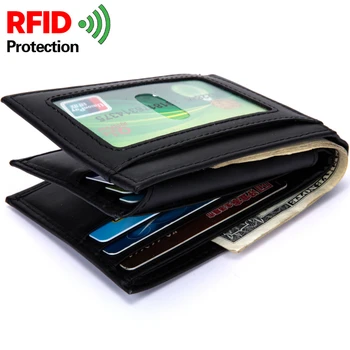 Bărbați de Portofel RFID Furtul de Protecție din Piele Portofele de sex Masculin de Simplu de Designer de Scurt Portofel portofel portofel cu Bani Cartelei