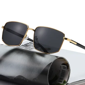 Bărbați ochelari de Soare Polarizat Femei UV400 Ochelari de Soare Metalice Poligonale Dreptunghi Ochelari Cadru de Conducere de Pescuit Ochelari