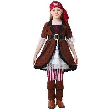 Copil Fată Piratii din Caraibe Cosplay Costum de Halloween Purim Film Capitanul Pirat Cadou de Ziua Fantasia Rochie Fancy