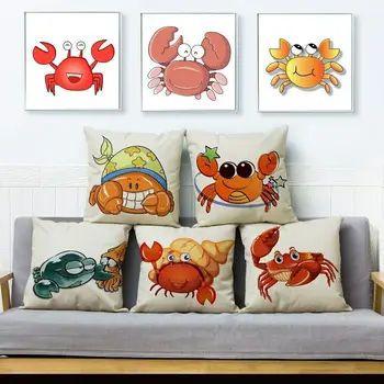 Desene animate drăguț Animale de Crab față de Pernă fețe de Pernă Canapea Masina Decor Pillowcas perne decorative
