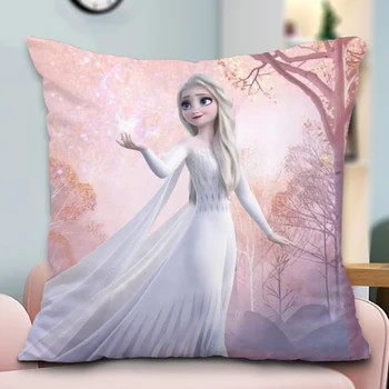 Disney Elsa Anna Frozen Princess PillowcaseCartoon Pernă de Avion Pernă Fată Băiat Ziua de nastere Cadou de Crăciun 40x40cm
