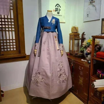 Doamnelor Hanbok Coreea Originale, Importate Tesatura Mama Hanbok Toast De Nunta Petrecere De Ziua Doamnelor Rochie De Performanță Costum