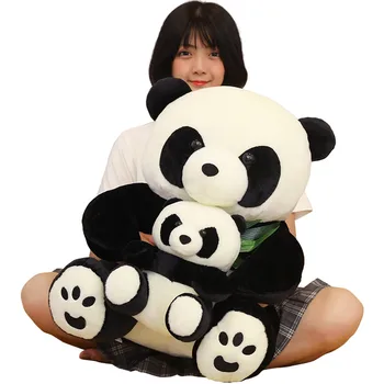 Drăguț Animale de Bambus Panda Păpușă Jucărie de Pluș Mare Comoară Națională Gug Urs pentru Fata de Copii Cadou de Ziua Mobilier Acasă 60x40cm
