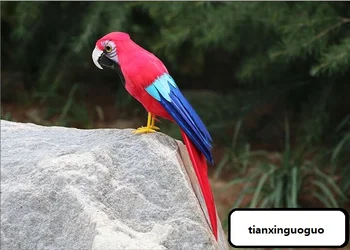 drăguț de simulare modelul parrot spuma si pene de papagal roșu papusa de 30cm
