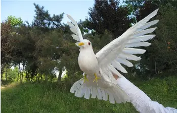 drăguț spuma si pene de simulare porumbel alb pasăre model de jucărie acasă decoratiuni de gradina cadou despre 30x50cm