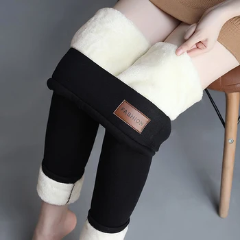 Femei Jambiere Îngroșat Elastic Talie Mare Fleece Căptușit Termice Pantaloni Cu Buzunare Pentru Toamna Iarna Gratuit Dimensiune Culoare Solidă