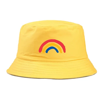 FETE Găleată Pălărie curcubeu de Vara Pliabil Femei Exterioare de protecție Solară Bumbac Pescuit, Vânătoare Capac Bărbați Soare pentru a Preveni fată băiat