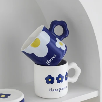 Flori Ceașcă De Cafea Sens De Design De Nișă Cana Ceramica Cuplu Uri De Fete De Stil De Mare Frumusețe Cupa