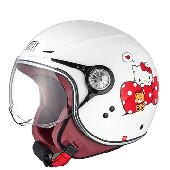Hello Kitty Desene animate Drăguț Casca Motocicleta Fete și Băieți Biciclete Electrice Jumătate Casca Patru Sezoane Universal Cadou de Ziua de nastere