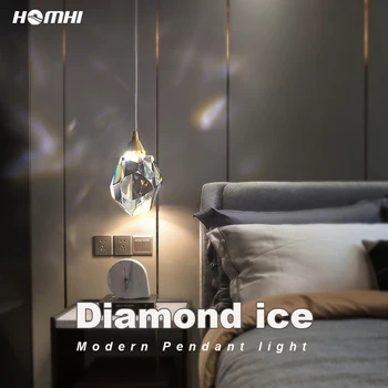 Homhi Moderne Pandantiv Lampă cu Led-uri Dormitor Candelabru De Cristal, Sala de Mese corp de Iluminat Decor Salon de Agățat în Sala de Mese HPD-058