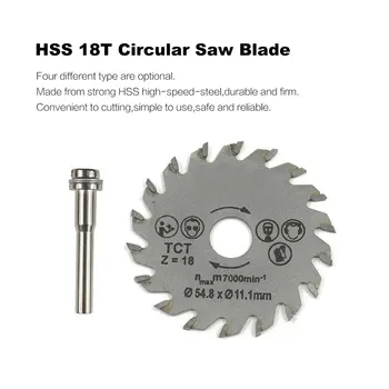 HSS Lama de fierastrau Circular Rotativ Instrument de 54,8 mm Mini Lemn, Discuri de Tăiere Lame cu Mandrină Burghiu pentru Metal de Tăiere în condiții de Siguranță de Încredere