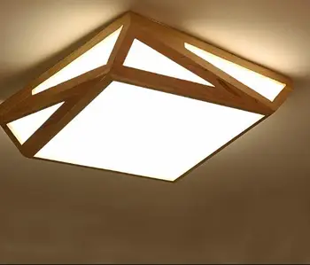 Japoneze geometrice tavan Nordic lemn dormitor matrimonial lampa minimalist modern pătrat copii apartament mic living lămpi