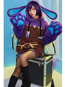 Joc Genshin Impact Mona Costum Cosplay Anime Femei Toamna și Iarna Haina de Gheare de Animal cu Blană Pulover pentru 2022 Marimi S-XL Nou