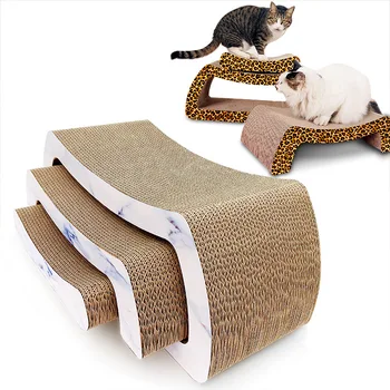 Jucării pentru animale de companie pisica zero bord hârtie ondulat gheara dispozitiv trei piese zgarieturii de pisica bord multi-funcție de combinația de jucărie