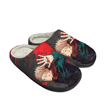 Jujutsu Kaisen Itadori Yuji Sukuna Acasă Bumbac Personalizate Papuci Mens Sandale Femei Pluș Casual Incalzi Pantofii Termică Papuci De Casă