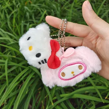 Kawaii Sanrio Pluș Rucsac Accesorii Hello Kitty Melodie Cheie Lanț Decorativ Cuplu Pandantiv Fata Cadou Ins Ornamente Grabdoll