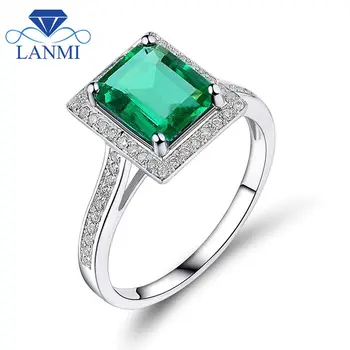 LANMI Naturale en-Gros de Gem Fin de Bijuterii de 14k/585 Aur Alb cu Diamant Emerald Inele de Logodna pentru Femei Petrecerea de Nunta R0322