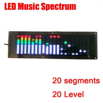 LED-uri multicolore Muzica Spectru de Afișare Analizor de MAȘINĂ MP3 Amplificator Audio 20 Indicator de Nivel ritm VU METRU CU CEAS 5V 12V