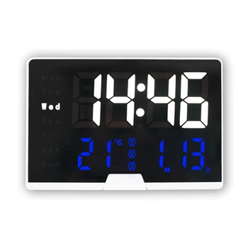 Luminos Ceas cu Alarmă Digital cu LED Ceas Electronic Fotosensibil Noptiera Ceas Ecran Mare Multi-Funcție Ceas