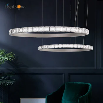 Lumină moderne de lux living inel de cristal pandantiv lampă simplă sufragerie, dormitor inel pandantiv lumini
